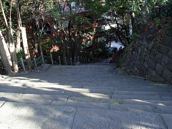 （写真１１）愛宕神社の女坂（上から撮影）