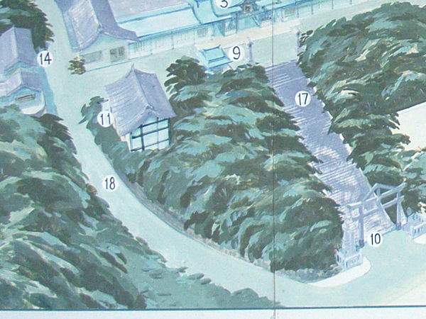 （写真２・中）日枝神社の境内案内図の拡大その１
